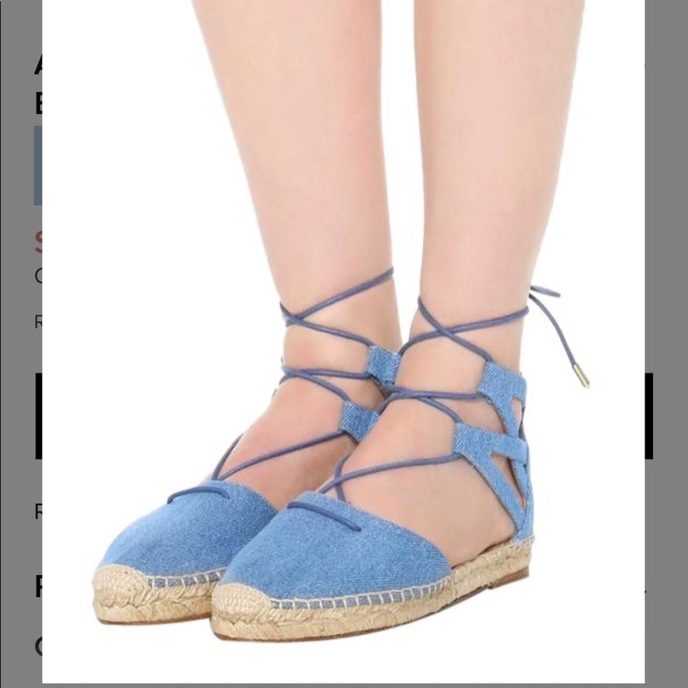 Aquazzura size 36 tie up espadrille
